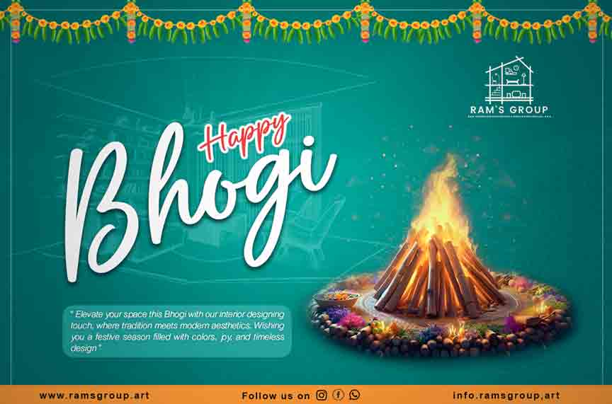 new happy bhogi wishes template design