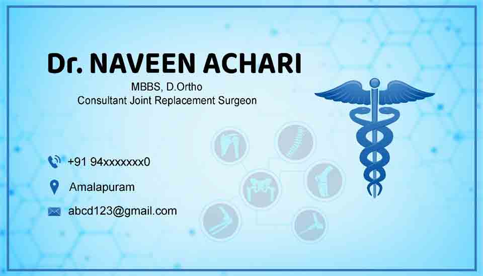 new modern orthopedic doctor visiting card